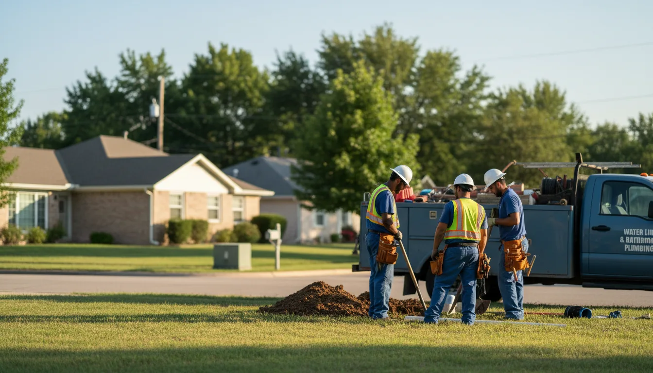 Residential water line and bathroom plumbing service in Peabody, KS